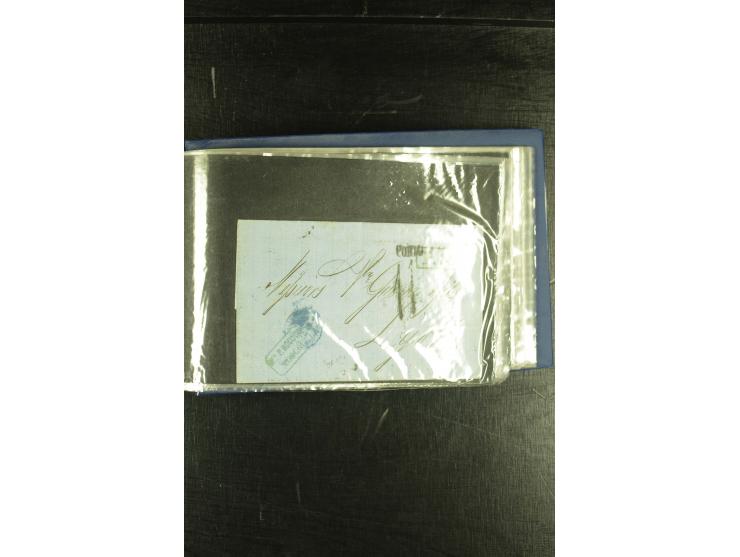 1801/1870, Partie mit über 40 Vorpihla und markenlosen Briefen, meist Auslandspost mit diversen Transit- und Tax-Stempeln, vi