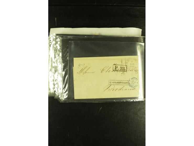 1801/1870, Partie mit über 40 Vorpihla und markenlosen Briefen, meist Auslandspost mit diversen Transit- und Tax-Stempeln, vi