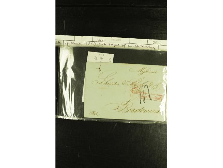 1801/1870, Partie mit über 40 Vorpihla und markenlosen Briefen, meist Auslandspost mit diversen Transit- und Tax-Stempeln, vi