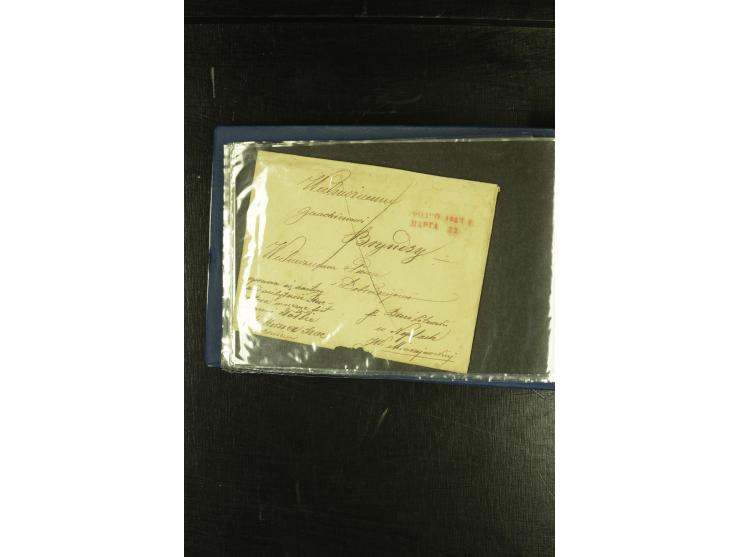 1801/1870, Partie mit über 40 Vorpihla und markenlosen Briefen, meist Auslandspost mit diversen Transit- und Tax-Stempeln, vi