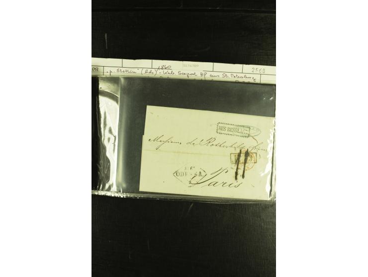 1801/1870, Partie mit über 40 Vorpihla und markenlosen Briefen, meist Auslandspost mit diversen Transit- und Tax-Stempeln, vi