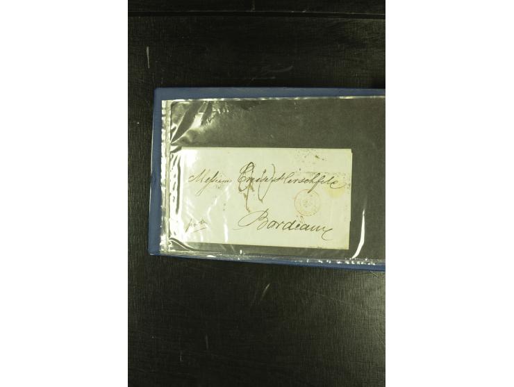 1801/1870, Partie mit über 40 Vorpihla und markenlosen Briefen, meist Auslandspost mit diversen Transit- und Tax-Stempeln, vi
