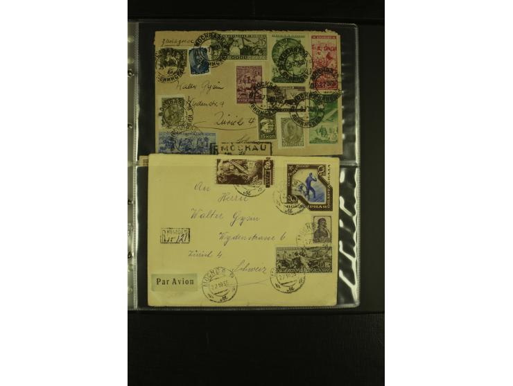 1932/35, 25 Briefe, Karten und Ganzsachen, dabei gute Frankaturen, Reco, Luftpost etc.