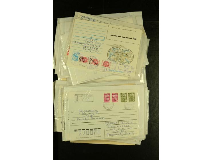 1990/95 (ca.), interessante Partei von über 85 gelaufenen Briefen, dabei viele Einschreiben, meist St. Petersburg Lokalausgab