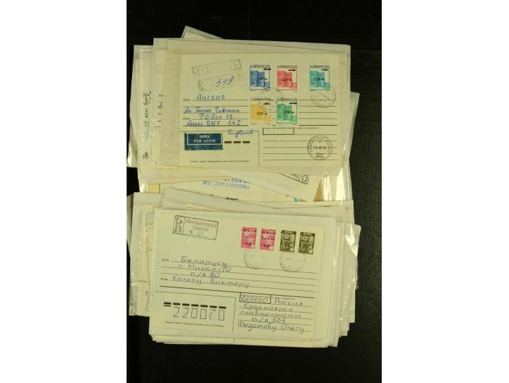 1990/95 (ca.), interessante Partei von über 85 gelaufenen Briefen, dabei viele Einschreiben, meist St. Petersburg Lokalausgab
