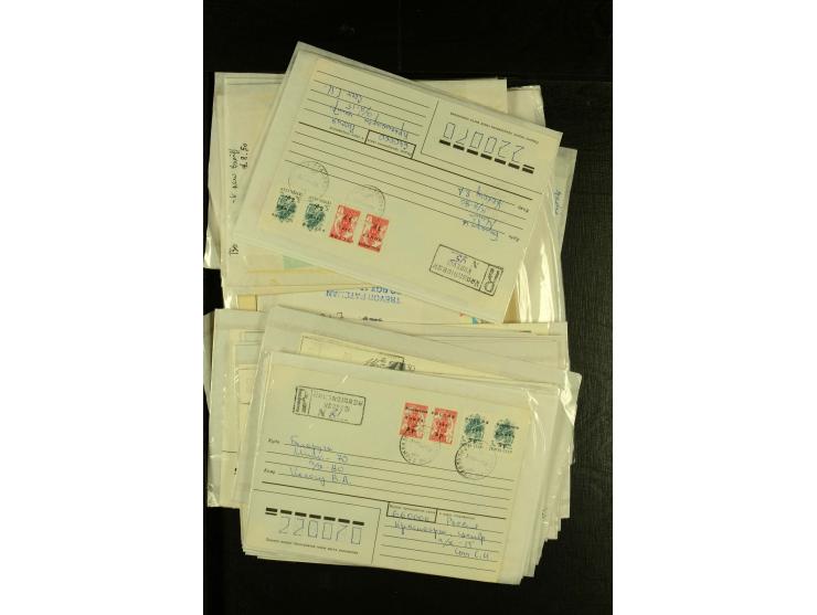 1990/95 (ca.), interessante Partei von über 85 gelaufenen Briefen, dabei viele Einschreiben, meist St. Petersburg Lokalausgab