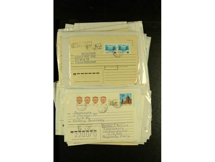 1990/95 (ca.), interessante Partei von über 85 gelaufenen Briefen, dabei viele Einschreiben, meist St. Petersburg Lokalausgab