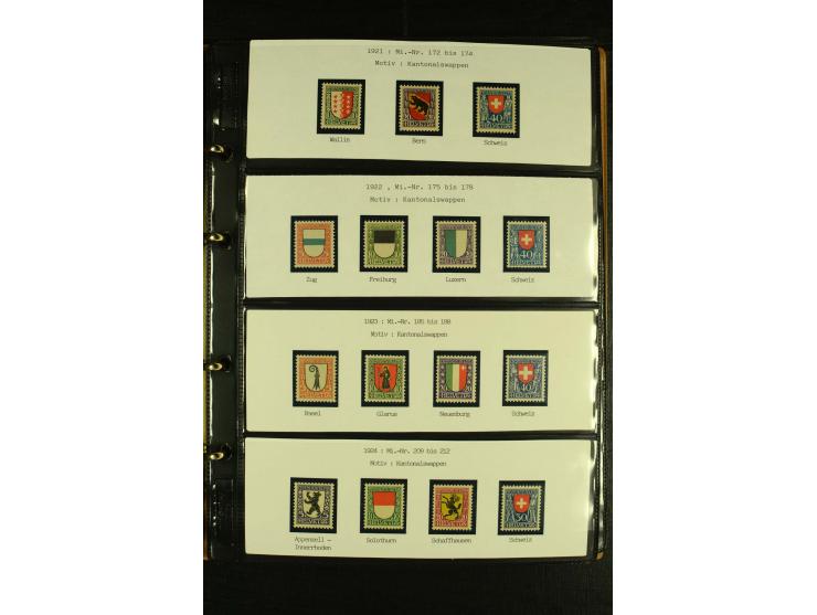 1913/87, postfrische und etwas ungebrauchte Sammlung Pro Patria und Pro Juventute, bis auf Bl.5 und einige kleine Werte ansch
