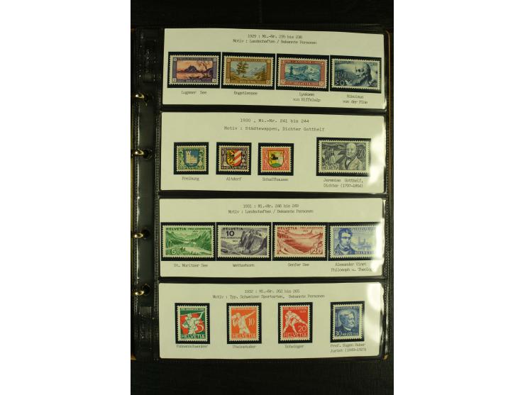 1913/87, postfrische und etwas ungebrauchte Sammlung Pro Patria und Pro Juventute, bis auf Bl.5 und einige kleine Werte ansch