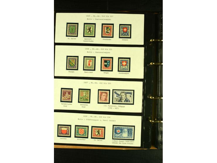 1913/87, postfrische und etwas ungebrauchte Sammlung Pro Patria und Pro Juventute, bis auf Bl.5 und einige kleine Werte ansch