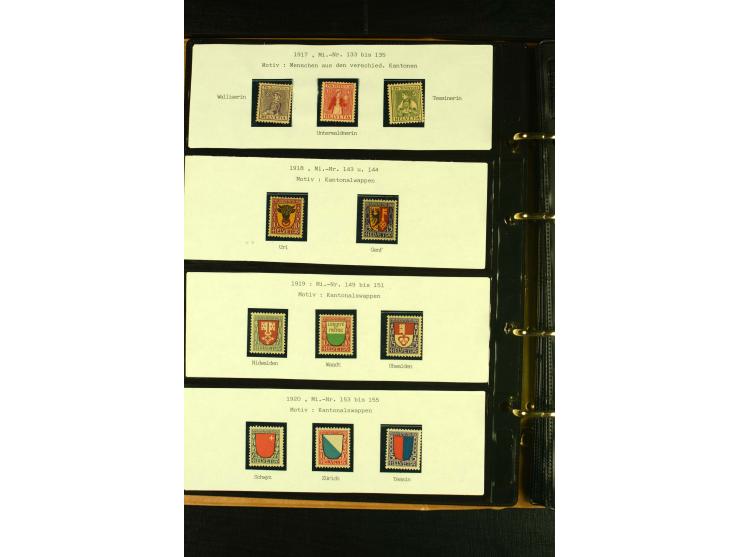 1913/87, postfrische und etwas ungebrauchte Sammlung Pro Patria und Pro Juventute, bis auf Bl.5 und einige kleine Werte ansch