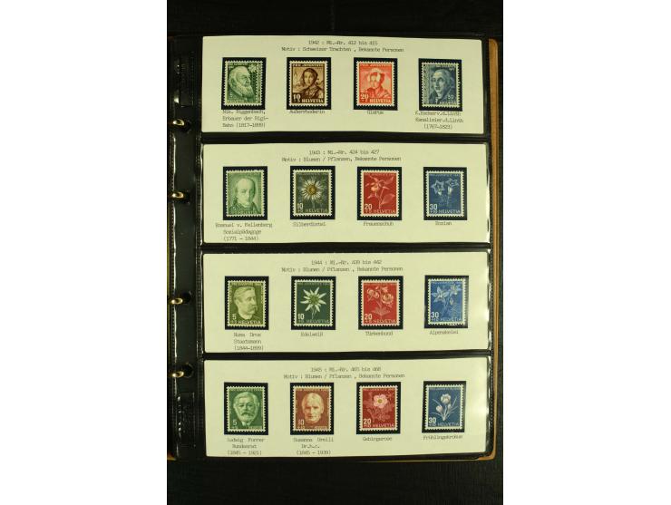 1913/87, postfrische und etwas ungebrauchte Sammlung Pro Patria und Pro Juventute, bis auf Bl.5 und einige kleine Werte ansch
