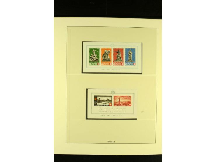 1938/70, postfrische Sammlung mit PAX und allen guten Blocks im Lindner-T-Album