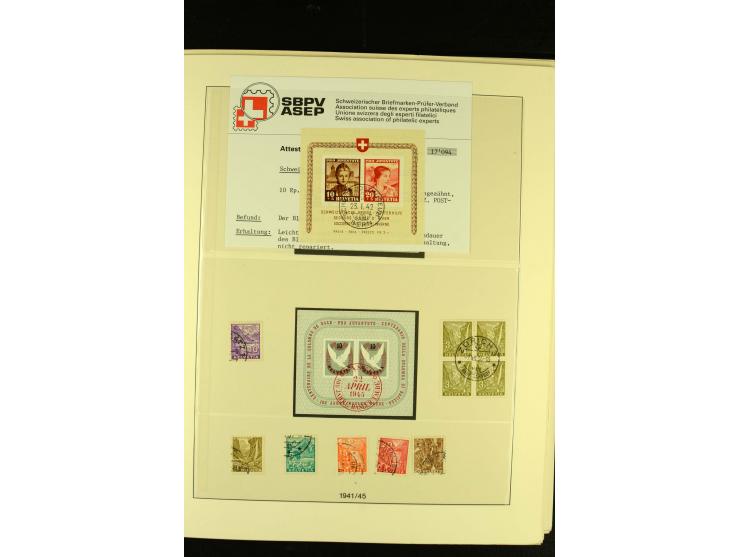 1938/75, gestempelte Sammlung mit u.a. Bl.6 (Fotoattest Renggli)