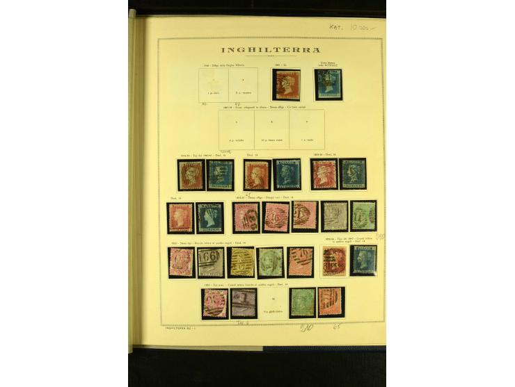 1841/1957 (ca.), gestempelte Sammlung mit besseren Ausgaben auf alten Albumblättern