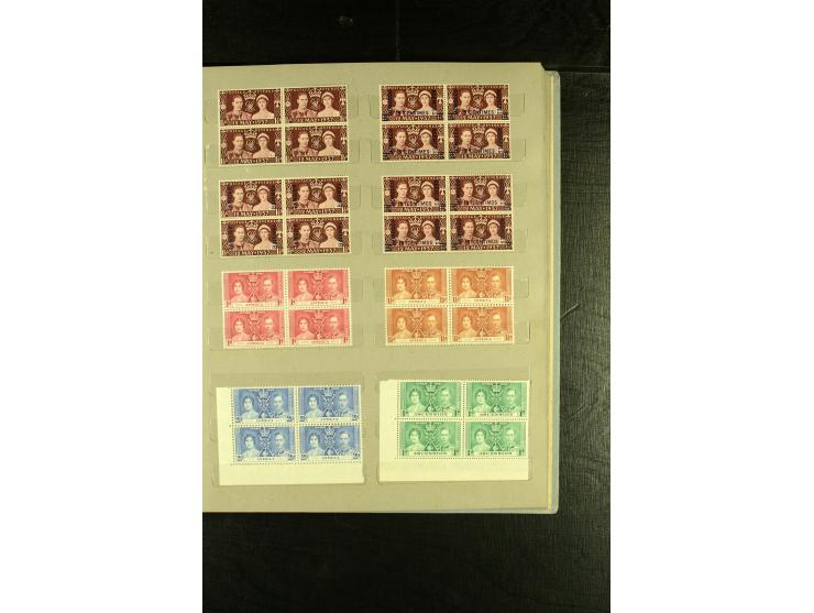 1937, Omnibus-Ausgabe, postfrische Partie im Album, fast ausschließlich in 4er-Blocks