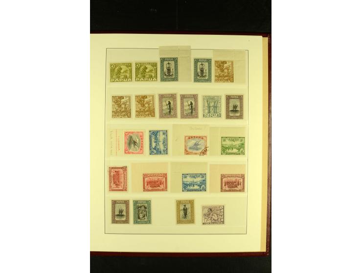 1901/75, postfrische, ungebrauchte und gestempelte Sammlung mit Papua Mi.-Nr. 8 (3), Neuguinea Mi.-Nr. 52-64, 78-91, 107-22, 