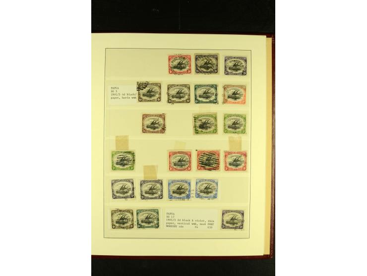 1901/75, postfrische, ungebrauchte und gestempelte Sammlung mit Papua Mi.-Nr. 8 (3), Neuguinea Mi.-Nr. 52-64, 78-91, 107-22, 