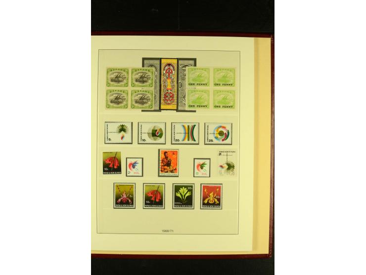 1901/75, postfrische, ungebrauchte und gestempelte Sammlung mit Papua Mi.-Nr. 8 (3), Neuguinea Mi.-Nr. 52-64, 78-91, 107-22, 