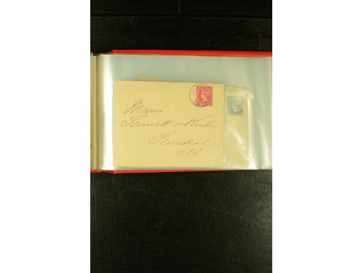 1896/1910 (ca.), 58 Briefe und Karten +1 Vorderseite aus Oranje, Natal, Cape, etc. , dabei Ganzsachen mit Zufrankatur, Zensur