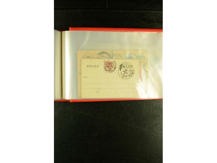 1896/1910 (ca.), 58 Briefe und Karten +1 Vorderseite aus Oranje, Natal, Cape, etc. , dabei Ganzsachen mit Zufrankatur, Zensur