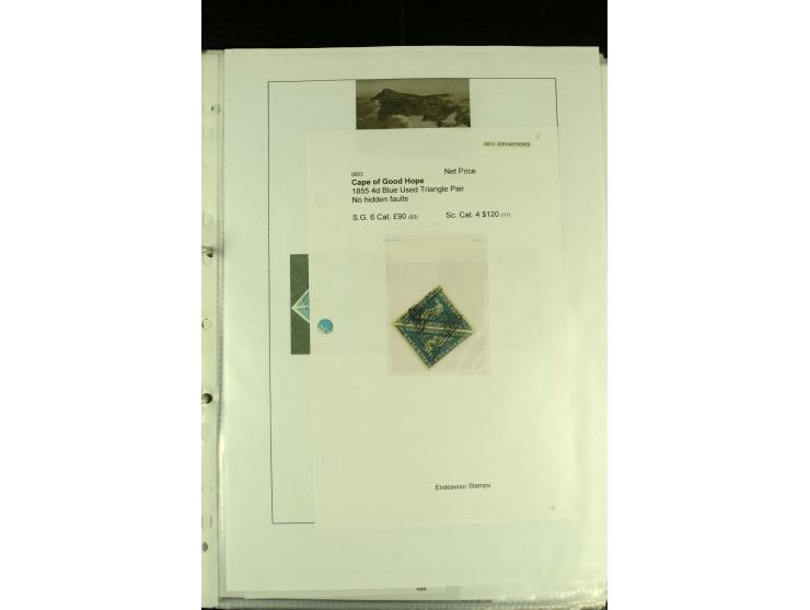 1852/64, Sammlung der Dreiecksmarken mit 58 Einzelwerten, 10 Paaren und 2 4er-Blocks, nicht alles einwandfrei aber mit vielen