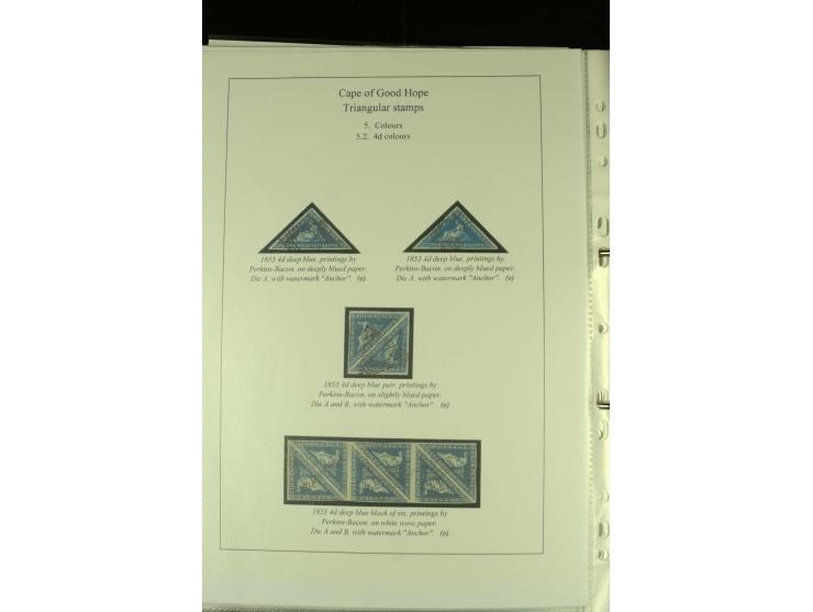 1852/64, Sammlung der Dreiecksmarken mit 58 Einzelwerten, 10 Paaren und 2 4er-Blocks, nicht alles einwandfrei aber mit vielen