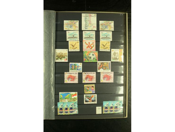 1948/94, postfrische und gestempelte Partie mit Singapur, dabei Malaysia Mi.-Nr. 19-26 in postfrischen Paaren, Doubletten etc
