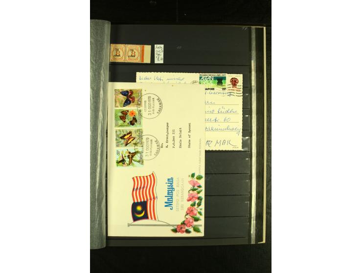 1948/94, postfrische und gestempelte Partie mit Singapur, dabei Malaysia Mi.-Nr. 19-26 in postfrischen Paaren, Doubletten etc