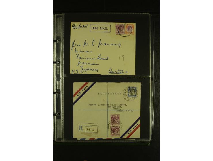1910/60 (ca.), rund 160 Briefe, überwiegend Singapur, dabei Luftpost, Reco etc.