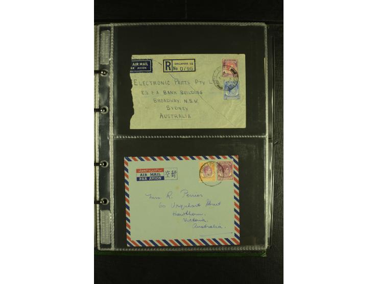 1910/60 (ca.), rund 160 Briefe, überwiegend Singapur, dabei Luftpost, Reco etc.