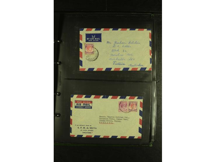 1910/60 (ca.), rund 160 Briefe, überwiegend Singapur, dabei Luftpost, Reco etc.