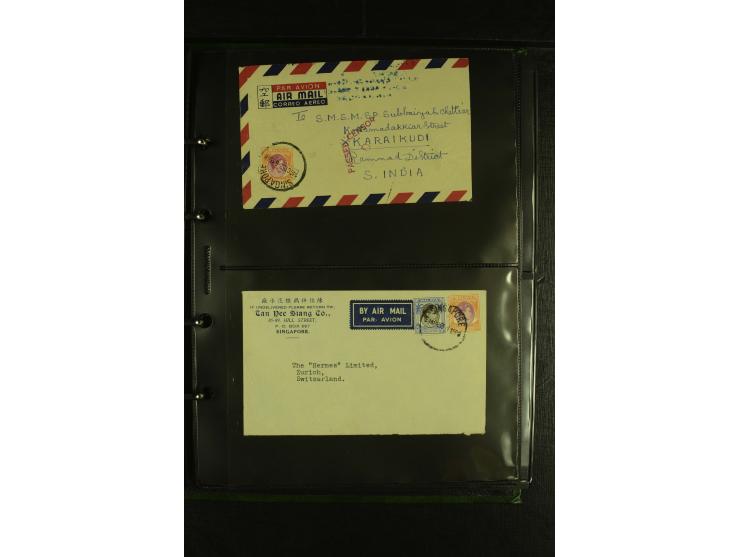 1910/60 (ca.), rund 160 Briefe, überwiegend Singapur, dabei Luftpost, Reco etc.