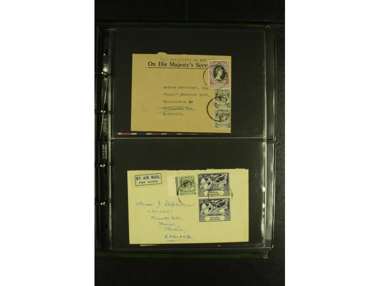 1910/60 (ca.), rund 160 Briefe, überwiegend Singapur, dabei Luftpost, Reco etc.