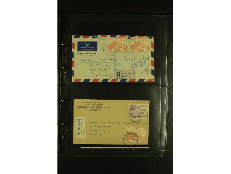 1910/60 (ca.), rund 160 Briefe, überwiegend Singapur, dabei Luftpost, Reco etc.