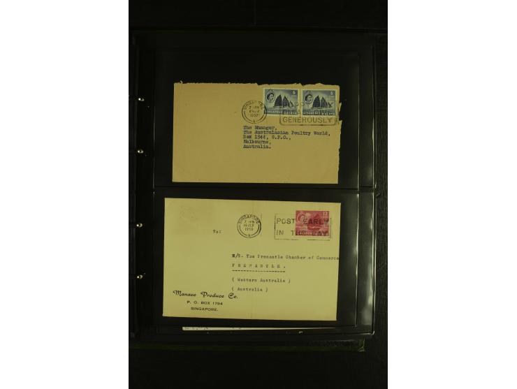 1910/60 (ca.), rund 160 Briefe, überwiegend Singapur, dabei Luftpost, Reco etc.