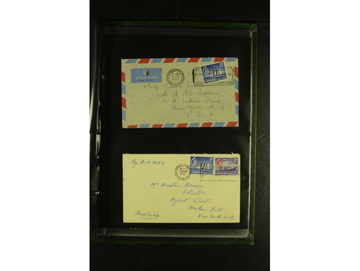 1910/60 (ca.), rund 160 Briefe, überwiegend Singapur, dabei Luftpost, Reco etc.