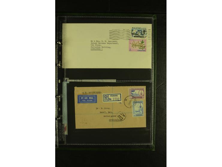 1910/60 (ca.), rund 160 Briefe, überwiegend Singapur, dabei Luftpost, Reco etc.