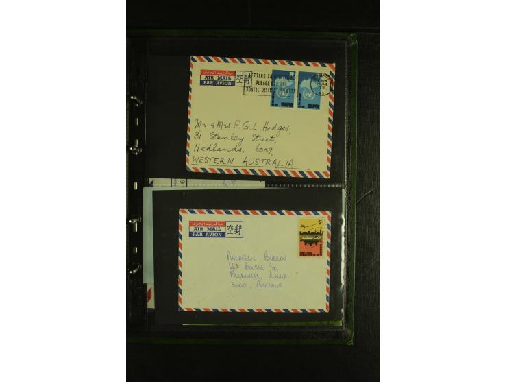 1910/60 (ca.), rund 160 Briefe, überwiegend Singapur, dabei Luftpost, Reco etc.