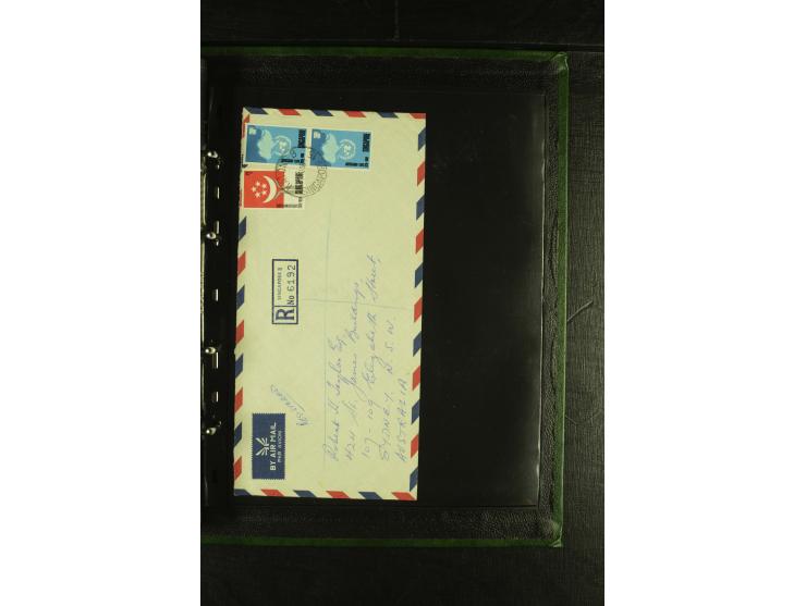 1910/60 (ca.), rund 160 Briefe, überwiegend Singapur, dabei Luftpost, Reco etc.