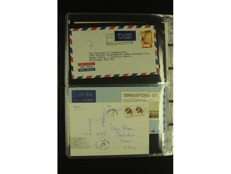 1910/60 (ca.), rund 160 Briefe, überwiegend Singapur, dabei Luftpost, Reco etc.