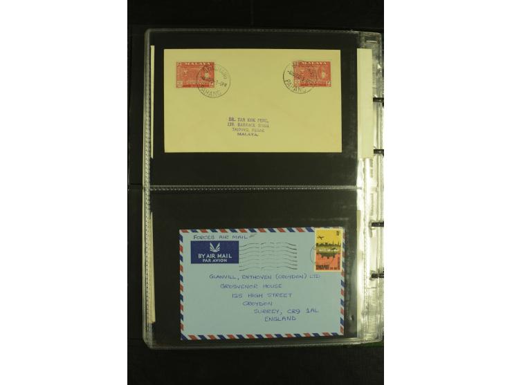 1910/60 (ca.), rund 160 Briefe, überwiegend Singapur, dabei Luftpost, Reco etc.