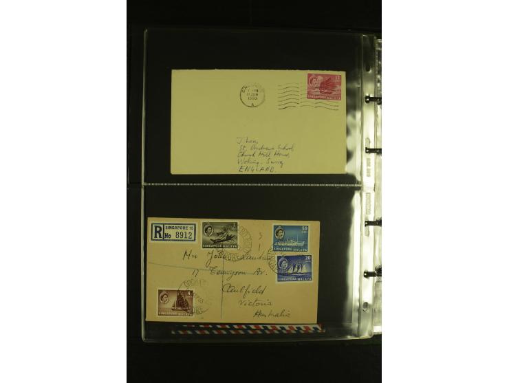 1910/60 (ca.), rund 160 Briefe, überwiegend Singapur, dabei Luftpost, Reco etc.
