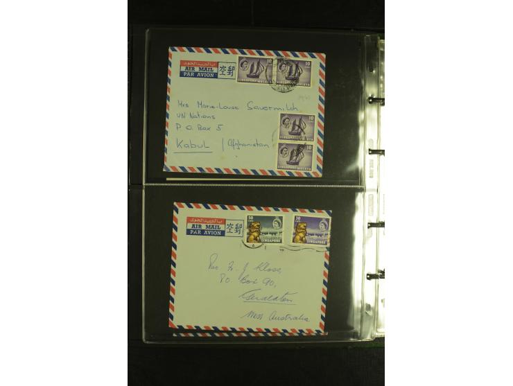 1910/60 (ca.), rund 160 Briefe, überwiegend Singapur, dabei Luftpost, Reco etc.