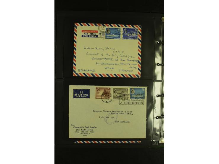 1910/60 (ca.), rund 160 Briefe, überwiegend Singapur, dabei Luftpost, Reco etc.