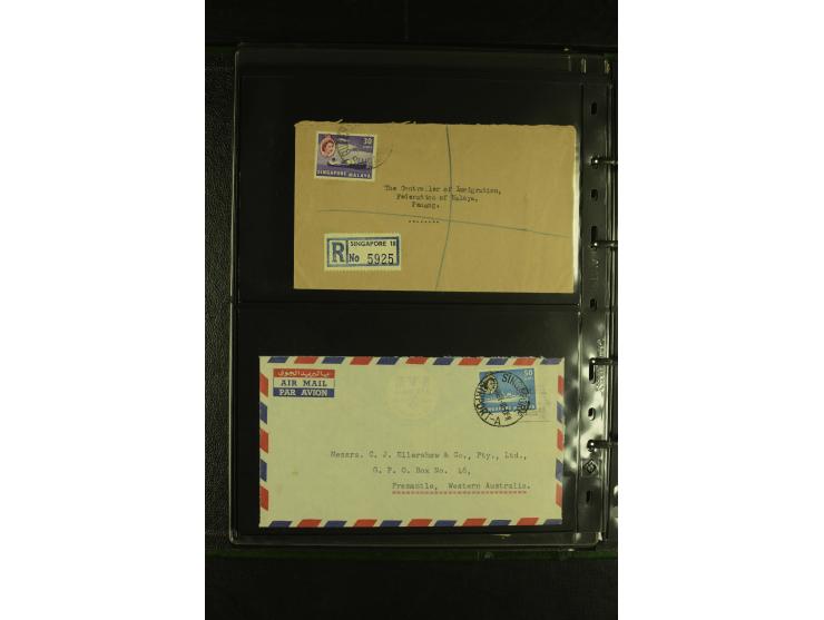 1910/60 (ca.), rund 160 Briefe, überwiegend Singapur, dabei Luftpost, Reco etc.