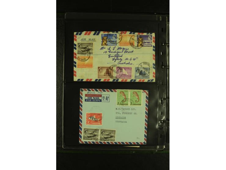 1910/60 (ca.), rund 160 Briefe, überwiegend Singapur, dabei Luftpost, Reco etc.