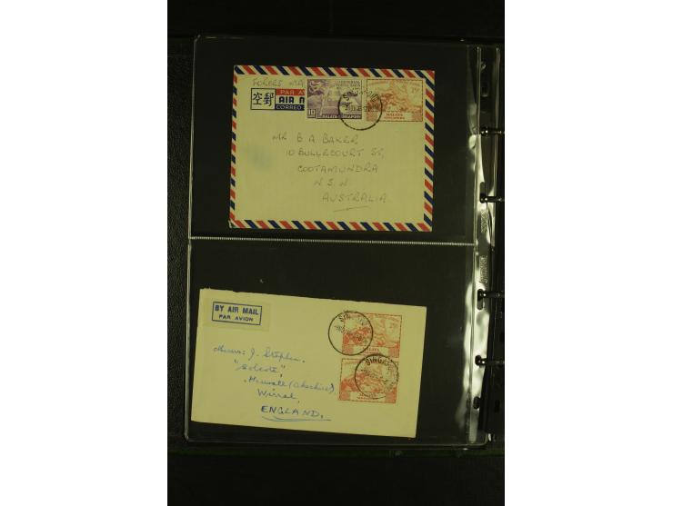 1910/60 (ca.), rund 160 Briefe, überwiegend Singapur, dabei Luftpost, Reco etc.