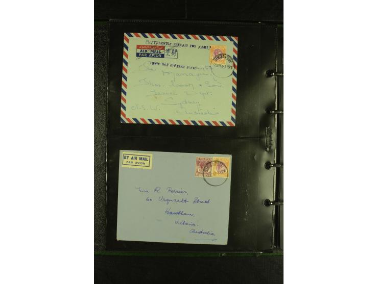 1910/60 (ca.), rund 160 Briefe, überwiegend Singapur, dabei Luftpost, Reco etc.