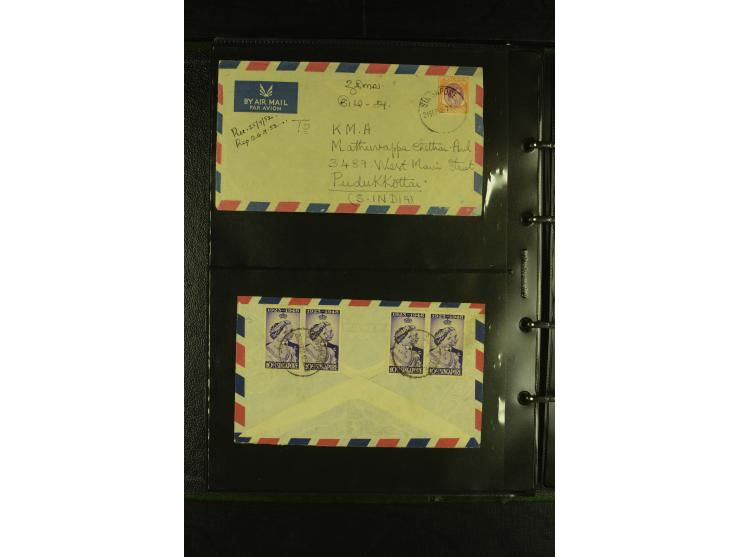 1910/60 (ca.), rund 160 Briefe, überwiegend Singapur, dabei Luftpost, Reco etc.